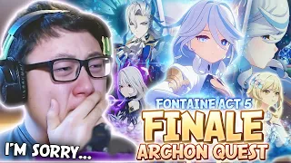 I HAVE NEVER CRIED THIS MUCH... | Fontaine Archon Quest Act 5 FULL REACTION | Genshin Impact 4.2