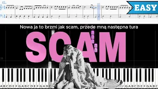 SCAM - HI HANIA | ŁATWY PIANO TUTORIAL | TEKST + NUTY