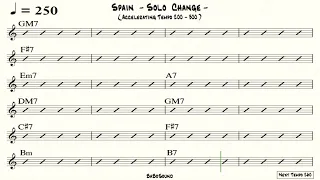 Spain Solo Change Backing Track (Accelerating Tempo 200-300)