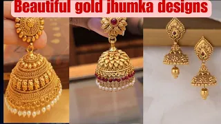 Beautiful gold jhumka (earrings) design