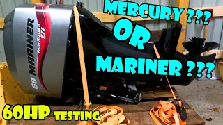 TESTING OF MERCYRY MARINER 60 HP 4 STROKE FUEL INJECTION OUTBOARD MOTOR STARTUP AND RUN LONG