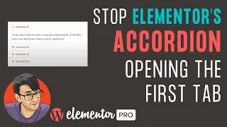 Stop Elementor's Accordion Opening on the 1st Tab