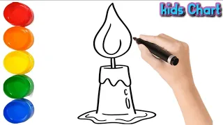 Beautiful Candle drawing for kids & toddlers|candles drawing @kidschart5240 #candle #drawingvideo