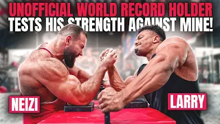 UNOFFICIAL STRICT CURL WORLD RECORD HOLDER TESTS HIS STRENGTH AGAINST MINE!