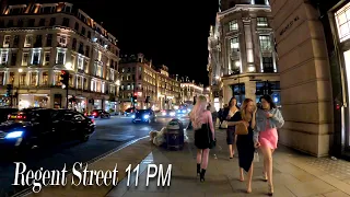 London Walking Tour | Regent Street, Oxford Street Summer Night Walk 2021 | June Reopen | 4K