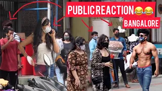 PUBLIC REACTION WHEN  FITNESS FREAK GOES T-SHIRT LESS IN PUBLIC BANGALORE |  PUBLIC REACTION