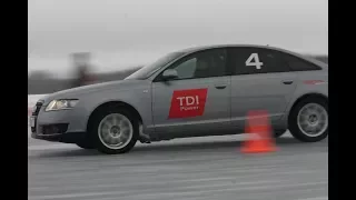 Школа Audi Quattro. как правильно ездить по льду на полном приводе.