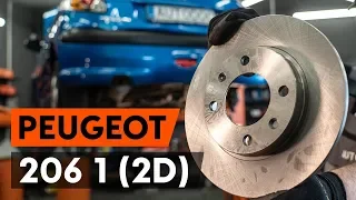 How to change rear brake discs / rear brake rotors on PEUGEOT 206 1 (2D) [TUTORIAL AUTODOC]