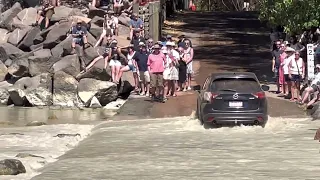 Cars, Crocodiles and people at Cahill’s Crossing