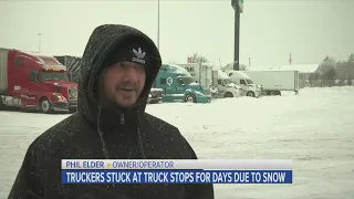 Truckers Stuck at Truck Stops for Days Due to Snow