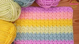 Super Easy Crochet - Even Moss Stitch - ONE Row Repeat Pattern!