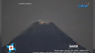 Crater Glow, nakita sa Bulkang Mayon na nasa Alert Level 1 | Saksi
