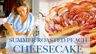 SUMMER ROASTED PEACH CHEESECAKE (Baked in Tuscany, Italy)