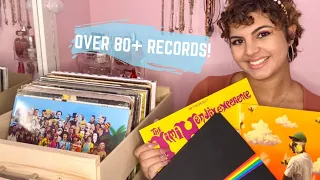 My Vinyl Record Collection + Unboxing Brand New Record Player! | Music from the 60s, 70s, 80s & more