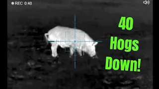 40 HOGS DOWN! - Thermal Hunt w/ Alabama Hog Control