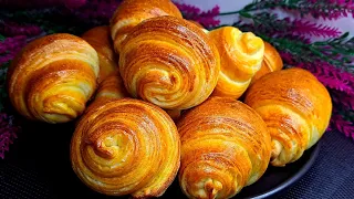 No butter or margarine❗️ I won a prize for this recipe! Bakers don't know these easiest croissants