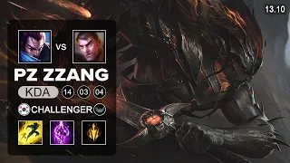 Pz ZZang Yasuo vs Jayce Mid - KR Challenger - Patch 13.10 Season 13