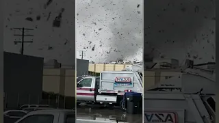 Tornado hits California tearing the roof off multiple buildings and destroying multiple cars