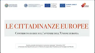 LE CITTADINANZE EUROPEE. Contributo di idee sull’avvenire dell’Unione europea - sessione pomeridiana