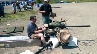 Firing the FN M3 .50-caliber machine gun