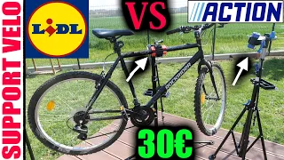 Pied d'atelier pour vélo LIDL CRIVIT VS ACTION WALFORT support pout vélo à 30 € BIKE WORKSTAND