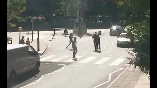 Paul McCartney crossing abbey road (webcam abbey road at 10am59)