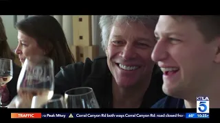 Jon Bon Jovi and his son Jesse introduce Hampton Water Rose' to Los Angeles