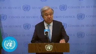 UN Chief on Food Insecurity in Gaza - Media Stakeout | Security Council | United Nations