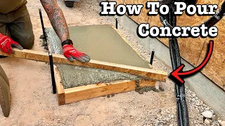 How To Pour Concrete and Broom Finish | Mini Split AC Condenser Pad