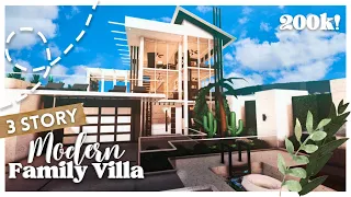 3 Story Modern Large Family Villa I 200k I Part 1 I No Advanced Placing I Bloxburg Speedbuild & Tour