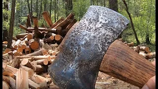 HAND SPLITTING FIREWOOD, FREE STYLE, TRICK AND TIPS