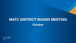 MATC District Board Meeting - October 2021