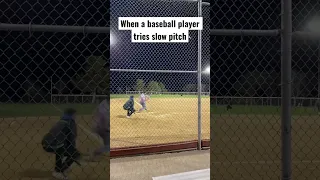 When A Baseball Player Tries Slow Pitch Softball 🥎 #trenbolone #test