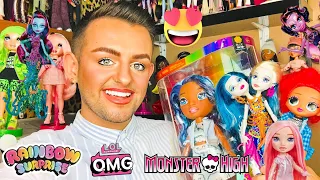 RAINBOW SURPRISE & LOL SURPRISE OMG HAUL + MONSTER HIGH HAPPY MAIL FROM JAY DOLLS UK | AzDoesMakeUp!