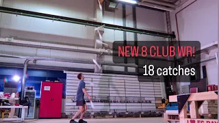 8 club juggling World Record (18 catches) - Moritz Rosner