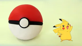 MAKING MINIATURE POKEBALL - Easy Polymer Clay, Fondant cake Tutorial DIY