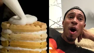 Kalen Reacts to Breakfast Cereal Waffle Cake