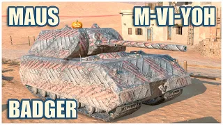 Maus, FV217 Badger & M-VI-Yoh • WoT Blitz Gameplay