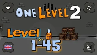 One Level 2: Stickman Jailbreak Level 1-45 Walkthrough solution