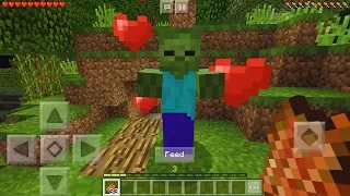 How To Make a Friendly Zombie in Minecraft Pocket Edition (Friendly Zombie Addon)