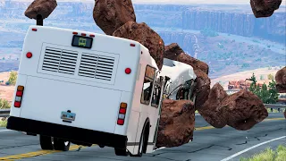 Rockslide Crashes - BeamNG Drive