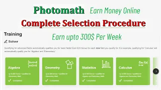 Photomath Complete Selection Procedure & Guideline #earnmoneyonline