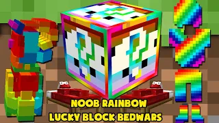 MINI GAME : NOOB RAINBOW LUCKY BLOCK BEDWARS ** GĂNG TAY VÔ CỰC VÀ CỤC ĐẤT ĂN ĐƯỢC SIÊU VIP ??