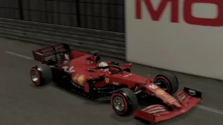 F1 2021 - 3 Laps of Monaco in a Ferrari at Night