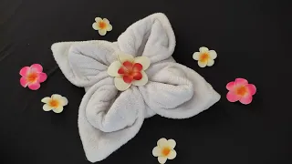 how to make towel flower | towel folding design | towel art