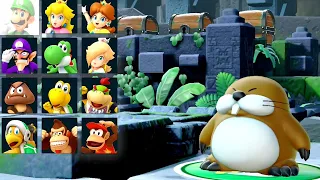 Super Mario Party - Whomp's Domino Ruins - Shy Guy, Monty Mole, Dry Bones & Pom Pom