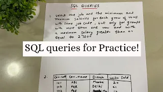 Solve SQL Queries for Practice  | MASTER IN SQL | SQL INTERVIEW QUESTIONS