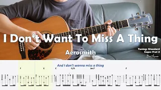 I Don't Want To Miss A Thing (Armageddon) - Aerosmith / Fingerstyle Guitar / Tabs + Chords + Lyrics