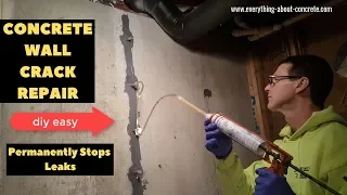 HOW TO FIX LEAKS IN BASEMENT WALLS : A HELPFUL GUIDE : CONCRETE CRACK REPAIR