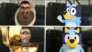 Sonic The Hedgehog Movie Skibidi Toilet VS BLUEY Uh Meow All Designs Compilation